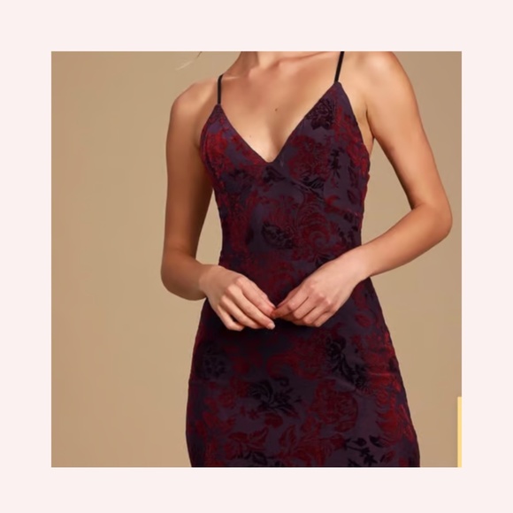 Lulus x Privy Fitted Mini Dress Size Large EUC Plum Purple Bodycon - Picture 1 of 4